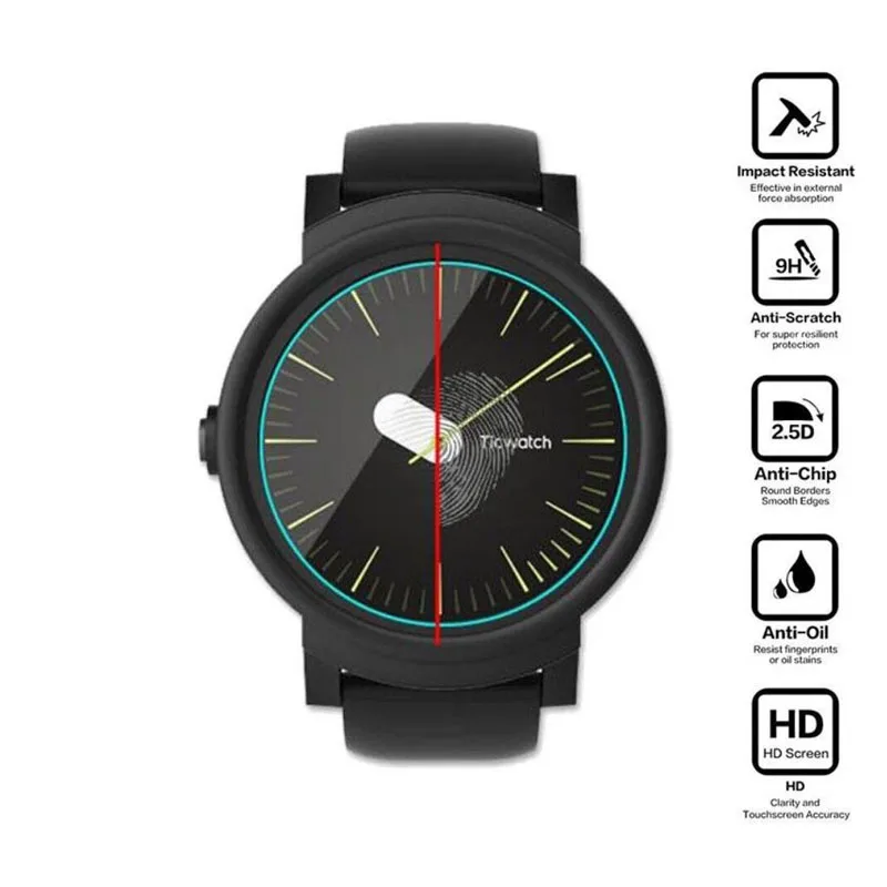 

Защитная пленка из закаленного стекла HD ультра-прозрачная защита для Tic Smart Watch Ticwatch E усиленная Защитная крышка экрана дисплея