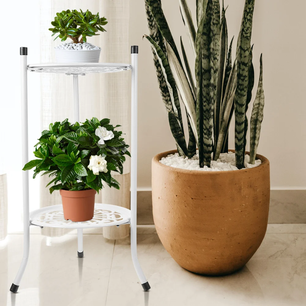 

2pcs Multifunctional Storage Shelf Iron Art Plant Holder Garden Flower Pot Rack