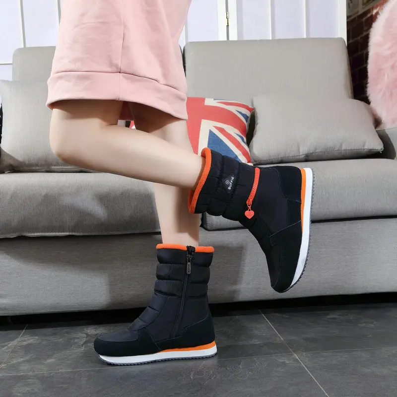 Женские зимние ботинки Обувь темно синего цвета Теплая обувь на меху размера