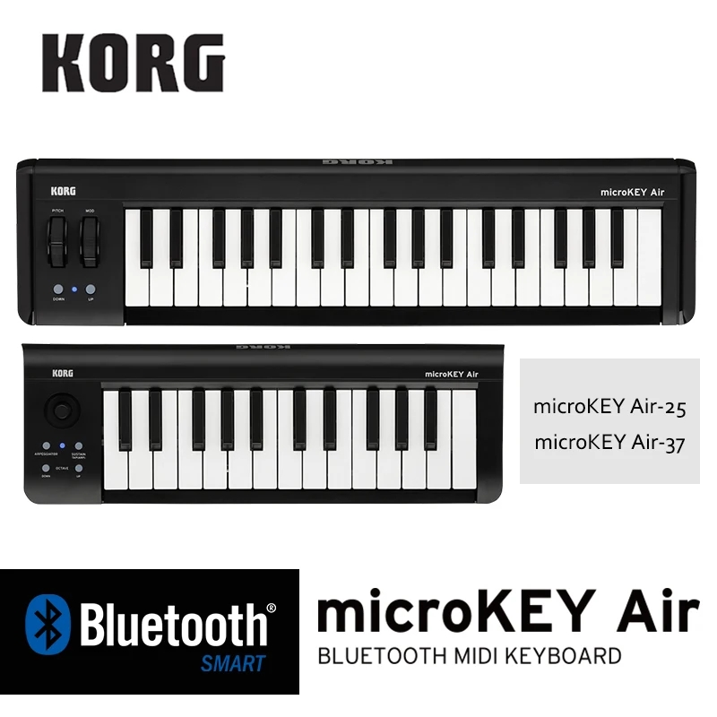 Korg MicroKEY air 25/MicroKEY 37 клавишный Bluetooth и USB MIDI Контроллер подключается по беспроводной