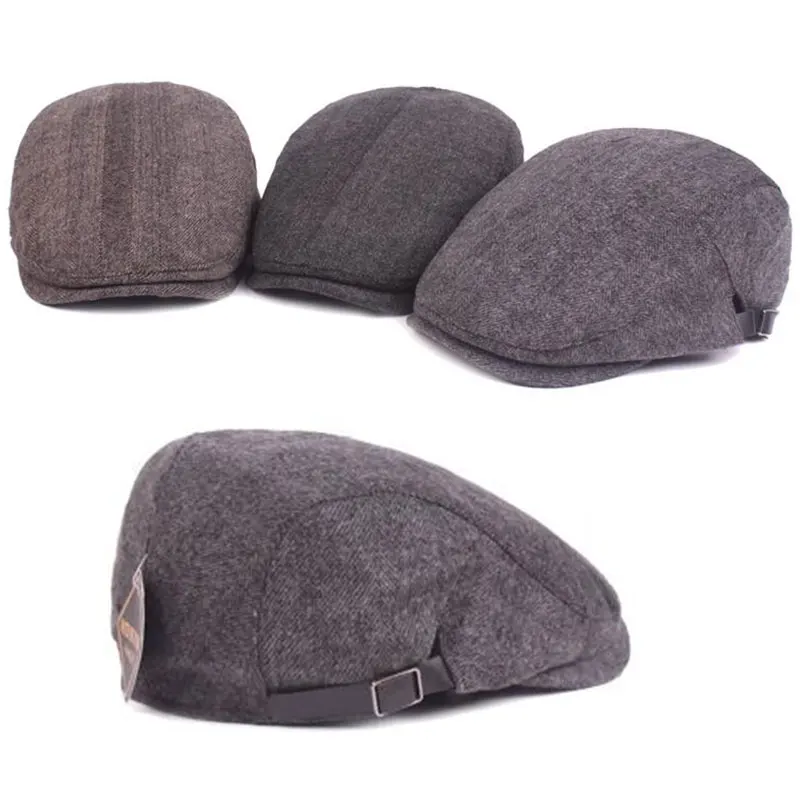 

Adjustable Beret Caps Outdoor Sun Breathable Bone Brim Hats Womens Mens Herringbone Solid Flat Berets Cap Hat