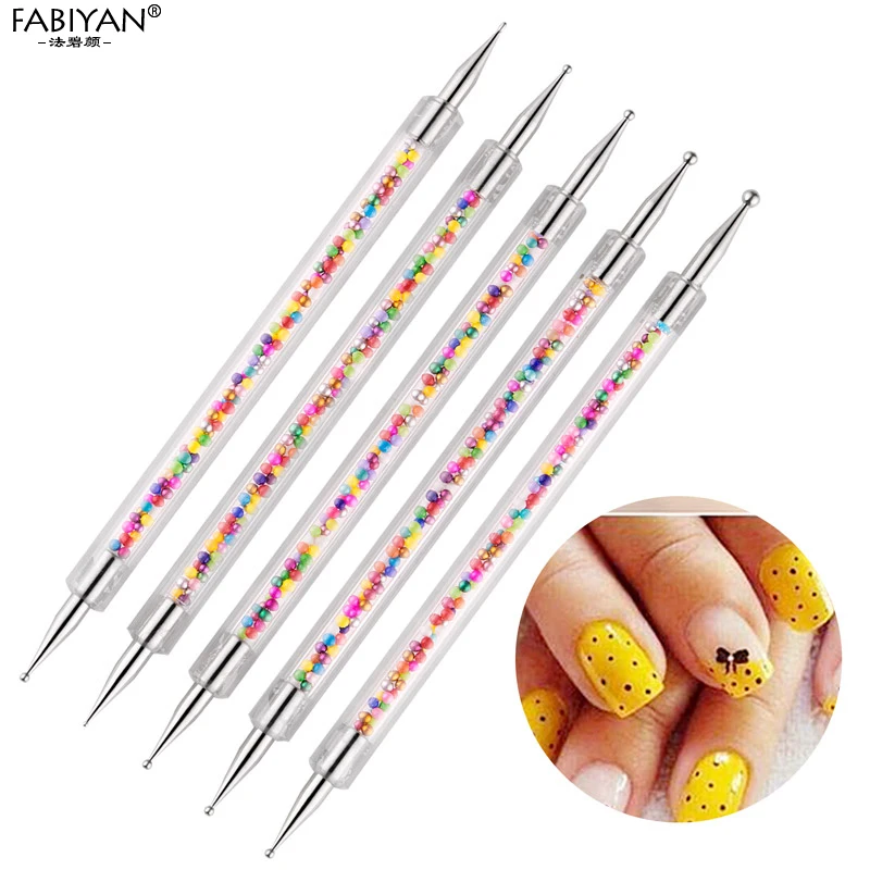 5 шт./компл. двусторонняя Кисть для нанесения гель лака|acrylic uv|nail art brushes toolnail brush tool |