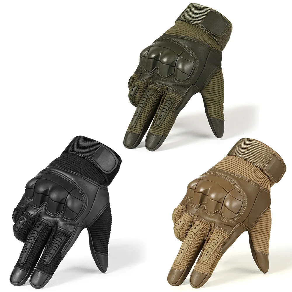 

Outdoor Sport Cycling Paintball Hunting Swat GloveTouch Screen Hard Knuckle Tactical Glove Leather Army Military Combat Airsoft