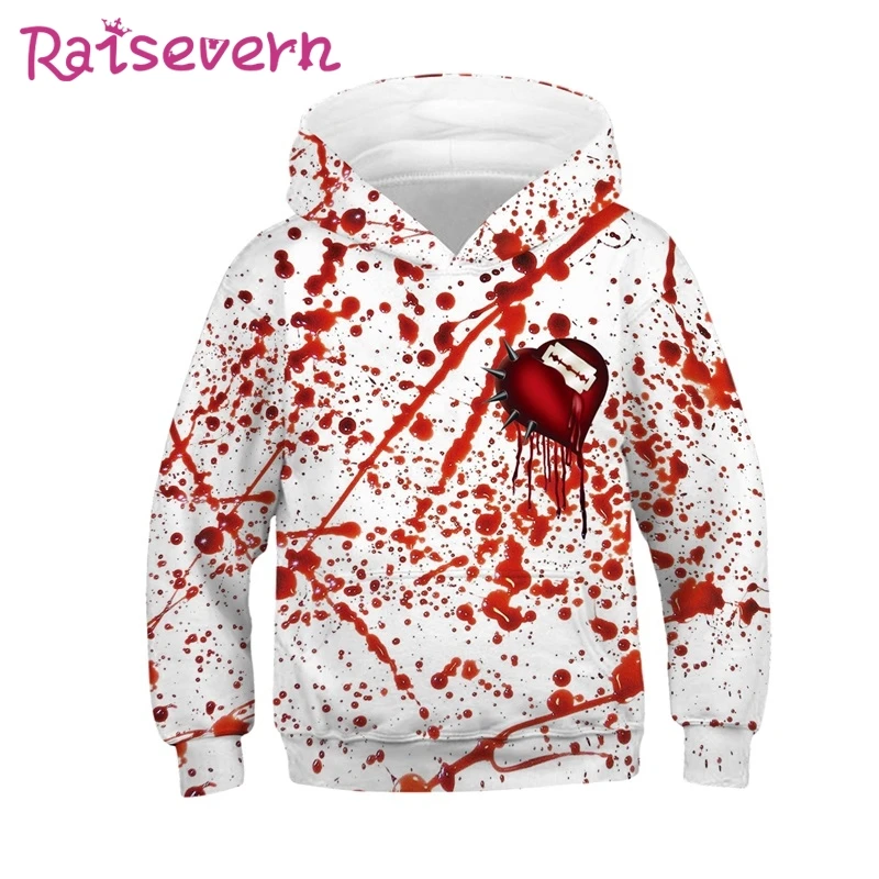 Halloween Printed Girls Boys Hoodies Unisex Kids Hooded Sweatshirt Children Casual Loose Clothes Tops 3D Hoodie Jackets Coats | Мать и
