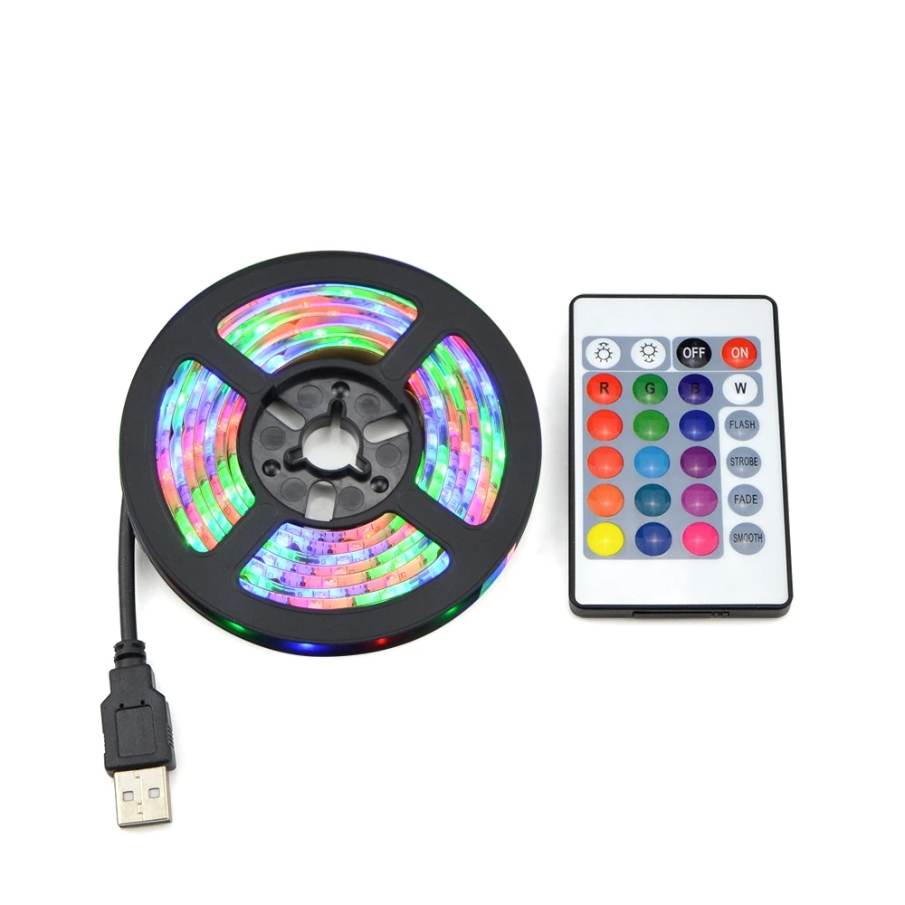 RGB светодиодный светильник 2835 3528 SMD 60 светодиодный/м светодиодный светильник для кухонного шкафа лента 1-5 м водонепроницаемая полоса шкаф ТВ украшение для ПК 5В USB кабель