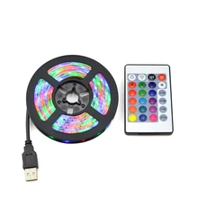 RGB светодиодный светильник 2835 3528 SMD 60 светодиодный/м светодиодный светильник для кухонного шкафа лента 1-5 м водонепроницаемая полоса шкаф ТВ украшение для ПК 5В USB кабель