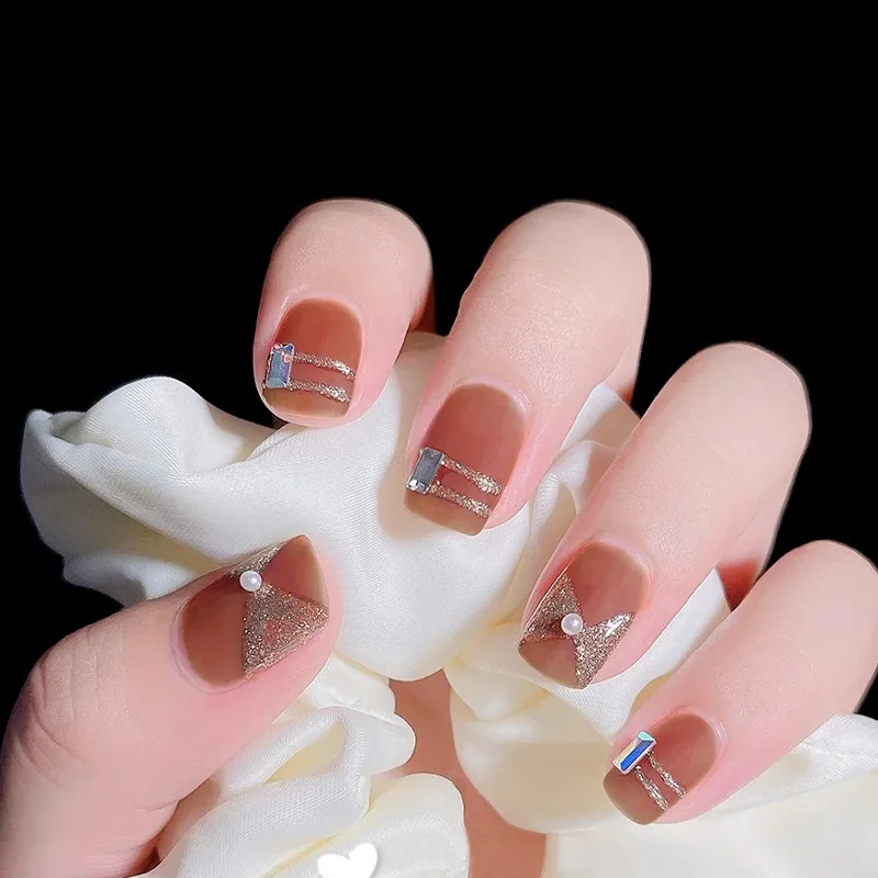 

24 PCS/box Butterfly decorated false nails Removable Long Paragraph Fashion Manicure fake nail full cover acrylic for
