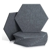 12 pack hexagon acoustic absorption panelacoustic panel beveled edge tilesfor wall decoration and acoustic treatment