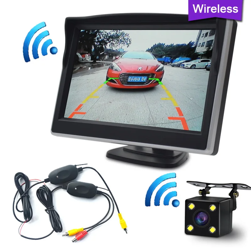 4.3/5 In Mirror Foldable Monitor Car Reverse Parking Backup 