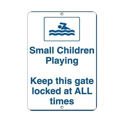 

Small Children Playing Keep This Gate Locked at All Times Novelty Metal Sign for Home Decor Tin Sign for Man