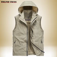 mens waistcoat spring and autumn thin section korean handsome waistcoat casual hooded jacket quick drying outer wear vest