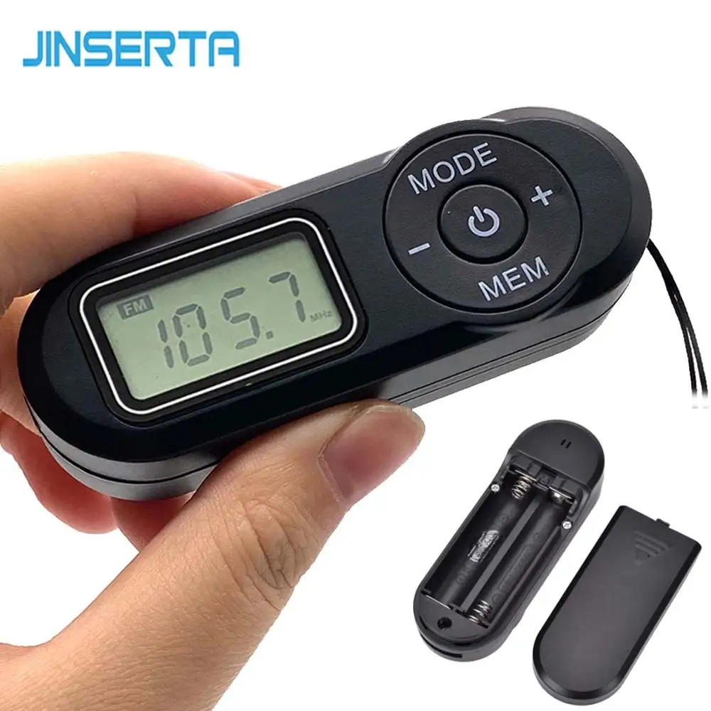 JINSERTA цифровое карманное радио FM:64 108 МГц Портативный FM радиоприемник с ЖК