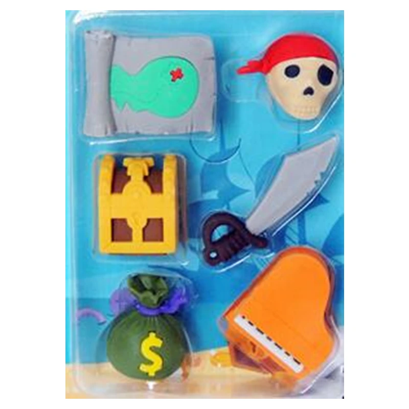 4 коробки в партии мультяшный пиратский флаг ластик новый дизайн корабль с милым