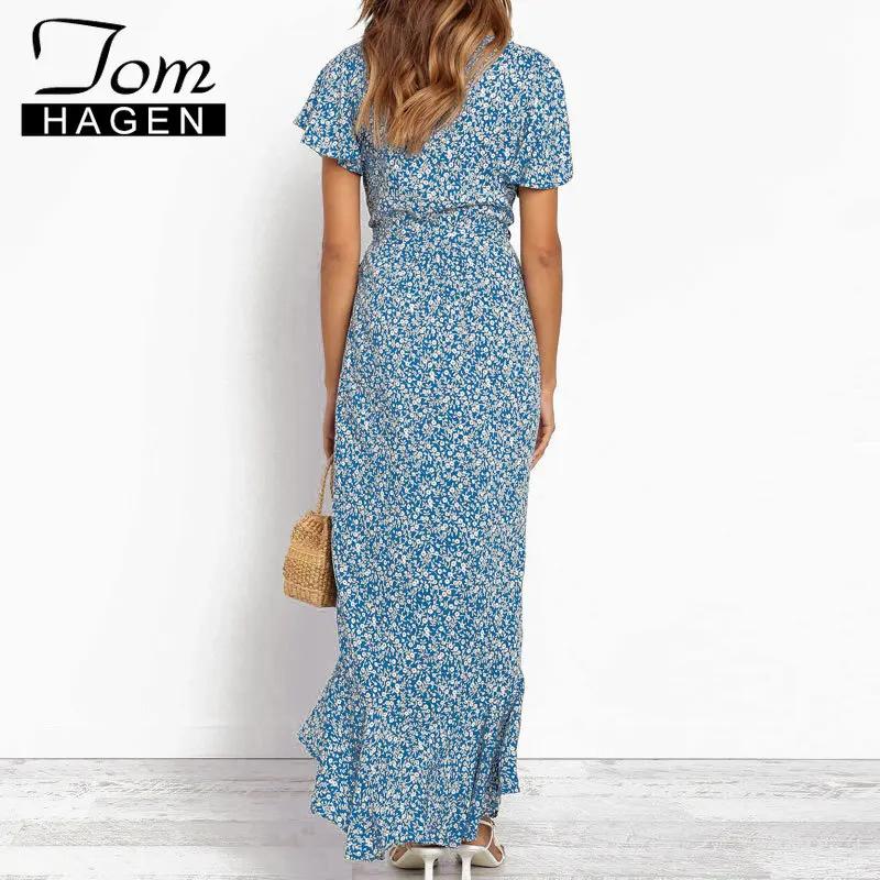 Платье с цветочным принтом том Хаген длинные платья короткими рукавами летнее