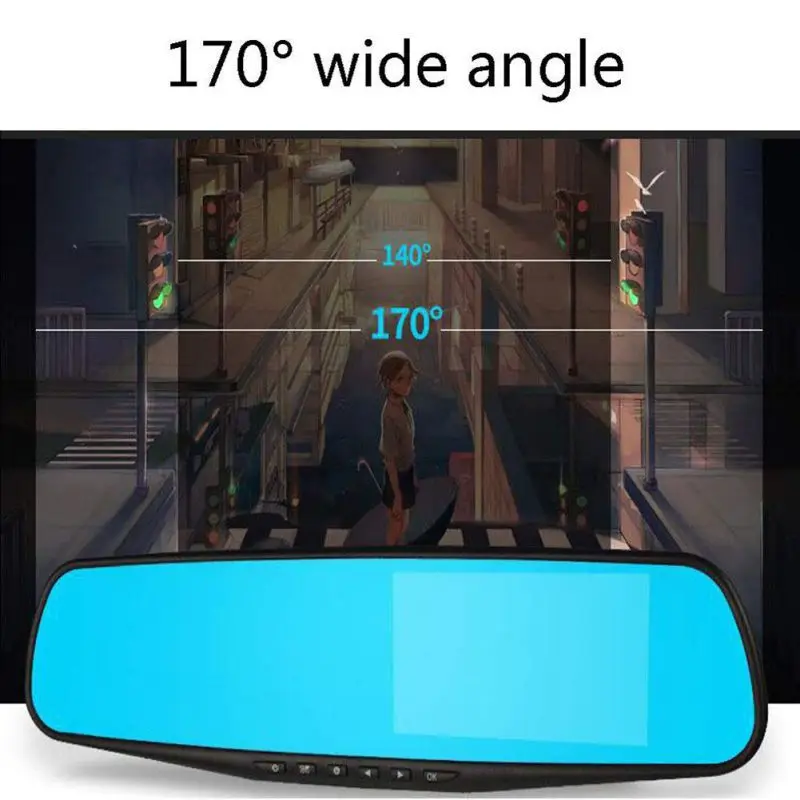 Видеорегистратор с детектором движения зеркало заднего вида функцией ночного