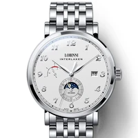 lobinni switzerland luxury brand men watches seagull automatic mechanical mens clock sapphire moon phase muiti function l6860 4