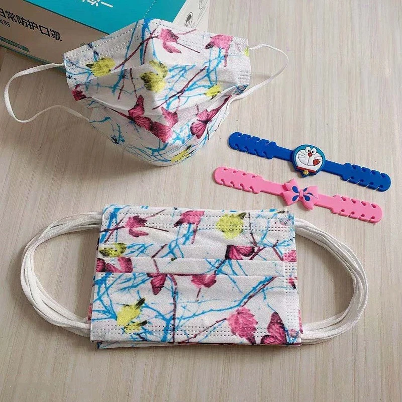 

mondkapjes kids color printed masks Kids mascarillas Face Mask Mascarilla 2020 Children Disposable Print Face Mask 3Ply Ear Loop