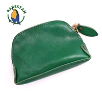 women cowhide leather makeup bag cosmetic pouch