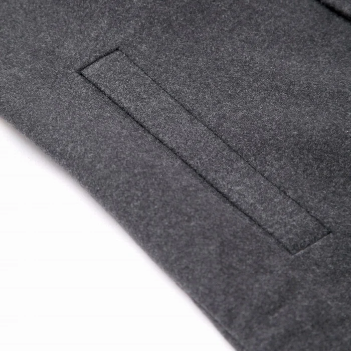 

Classic Men's Windbreaker Fashion Button Men's Solid Double Breasted Slim Warm Winter Long Coat Blended Grey Black Khaki Coat