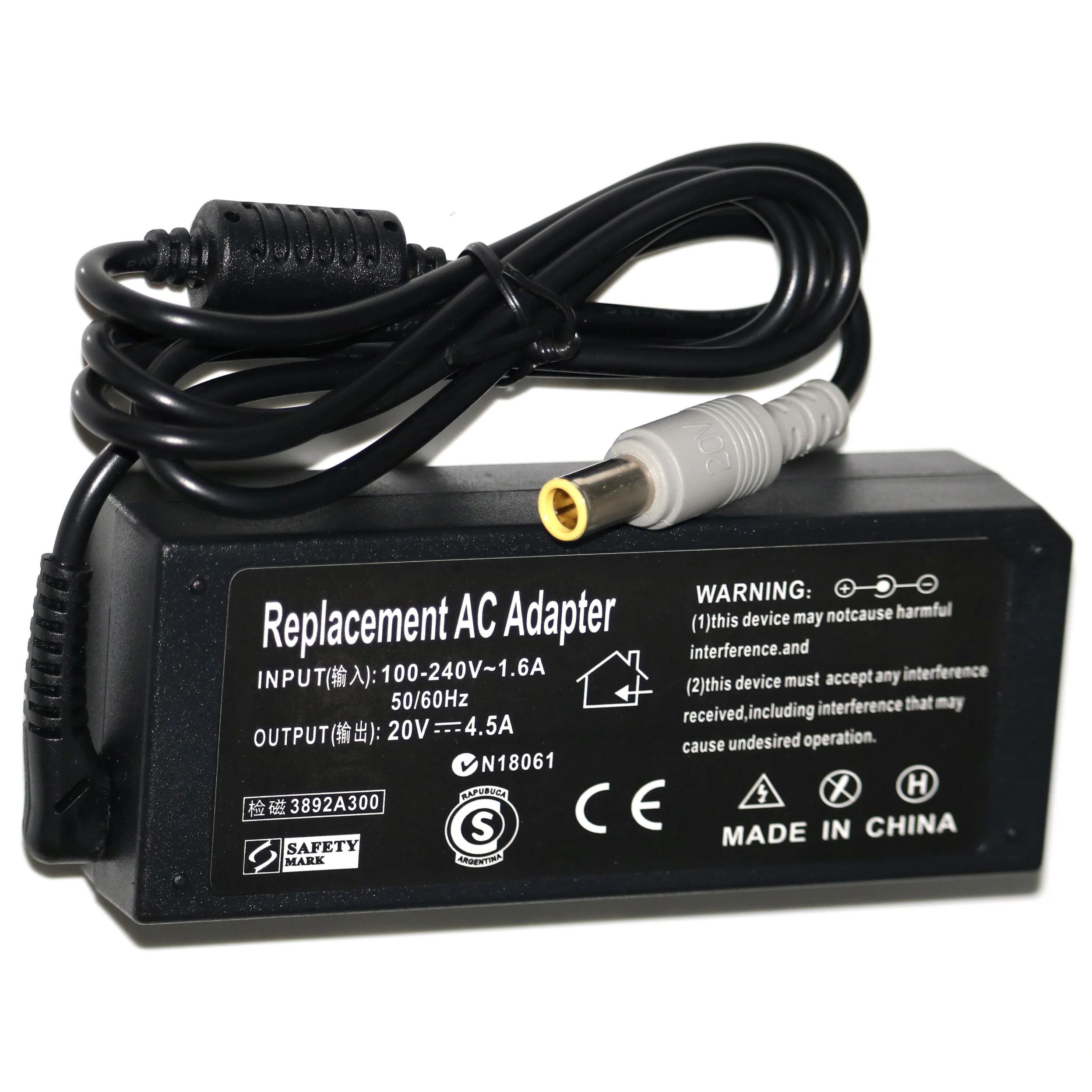 

20V 4.5A 90W Replacement AC Power Adapter Charger For Lenovo Thinkpad E420 E430 T61 T60p Z60T T R61E SL400 T61 X61 X61 X200 T410