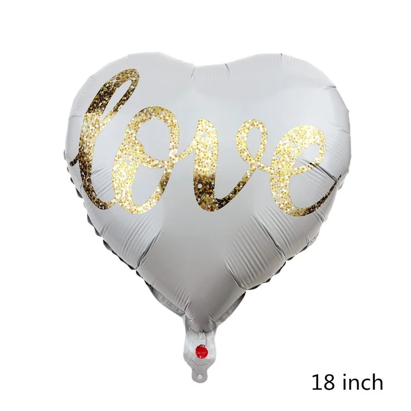 18 Inch Round White Gold Glitter Print Mr &amp Mrs LOVE Foil Balloons Bride Marriage Wedding Decor Valentine's Day Event Supplies | Дом и