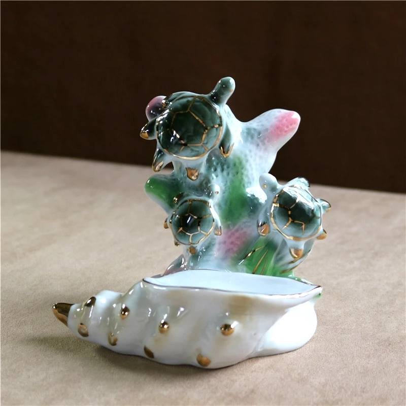 Фарфоровая фигурка черепахи керамическая морская черепаха семейная статуя