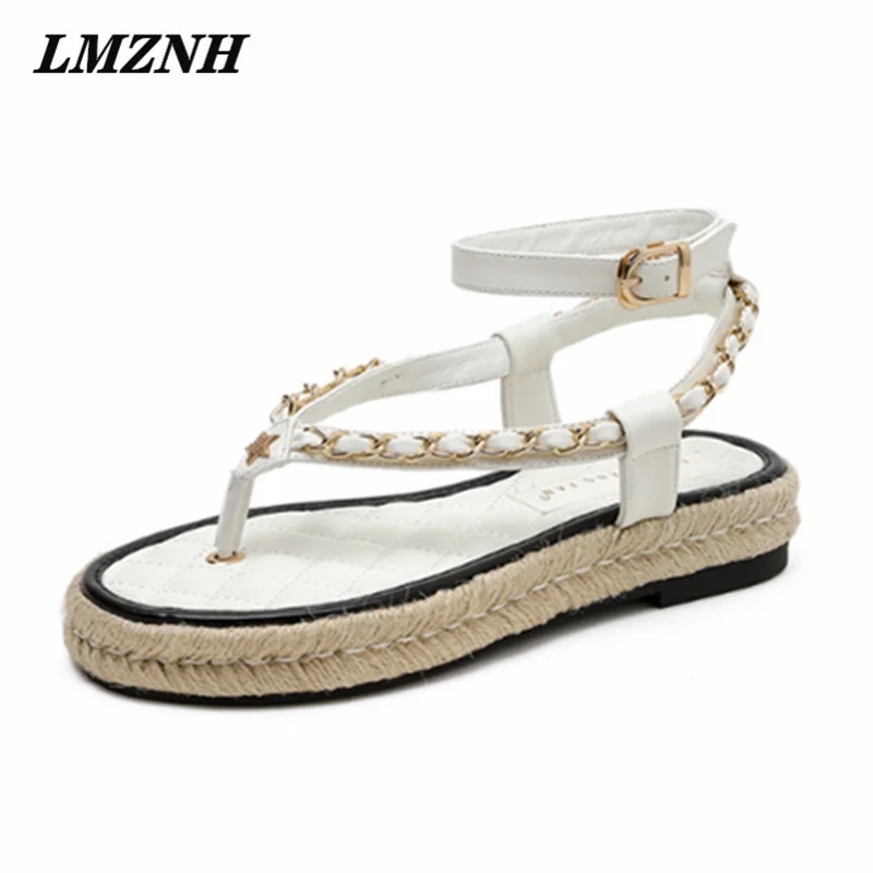 

LMZNH New Fashion Women Sandals Stars Metal Decoration Flip Flops Buckle Strap Platform Designer Shoes Outdoor Beach Women Shoes