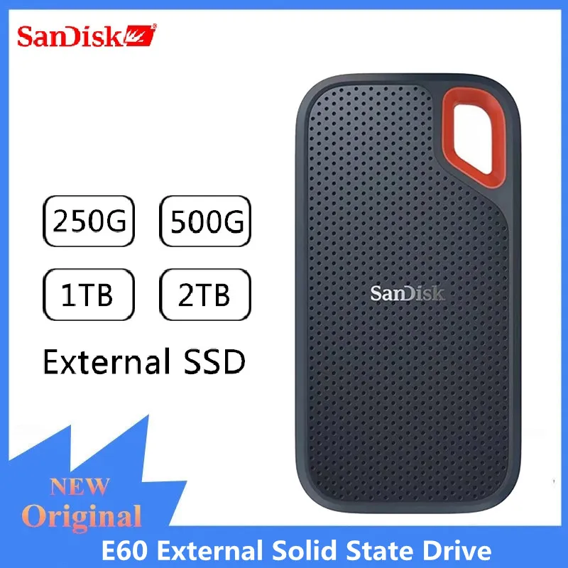 

Original SanDisk E60 SSD 2TB 1TB 500GB Portable External Solid State Drive USB 3.1 Type C Hard Mobile Disk 550M/s For Laptop