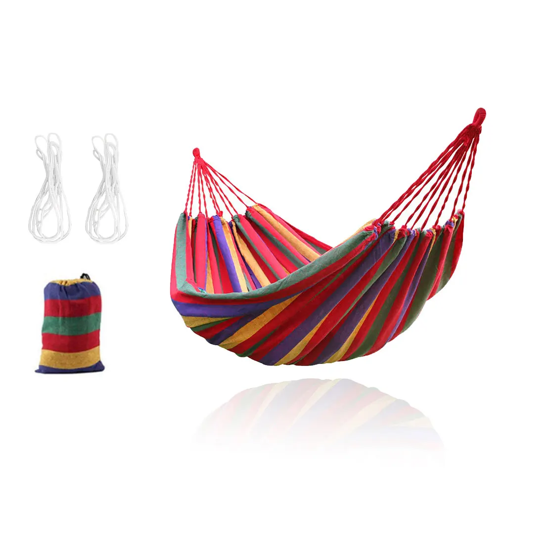

Portable Hammock Outdoor Hammock Garden Sports Home Travel Camping Swing Canvas Stripe Hang Bed Hammock Double Single People