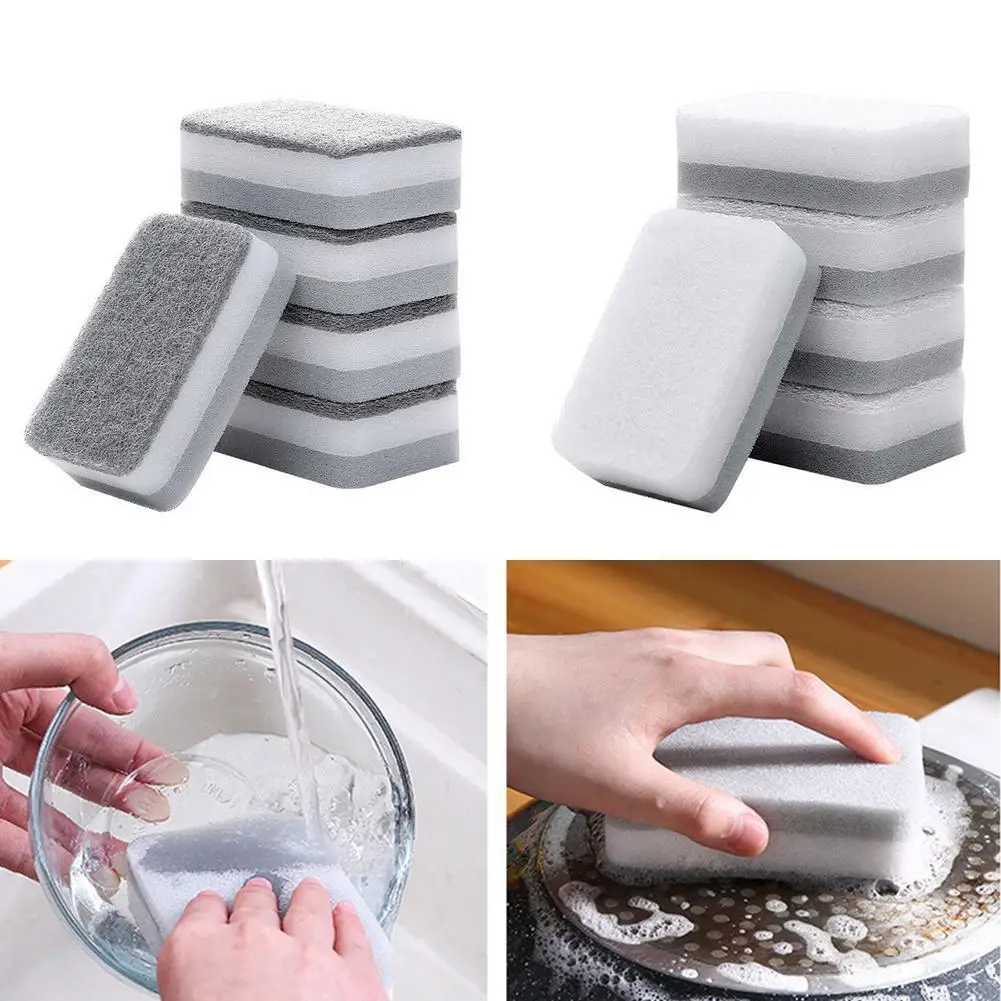 

5Pcs/Set Highly efficient Scouring Pad Dish Cloth Cleaning Dish Brush Decontamination Kitchen Towels Rags Household Strong E6L5