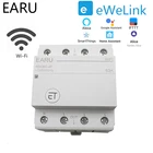4P din-рейка WIFI автоматический выключатель Умный таймер реле дистанционное управление с помощью приложения EWeLink умный дом совместим с Alexa Google