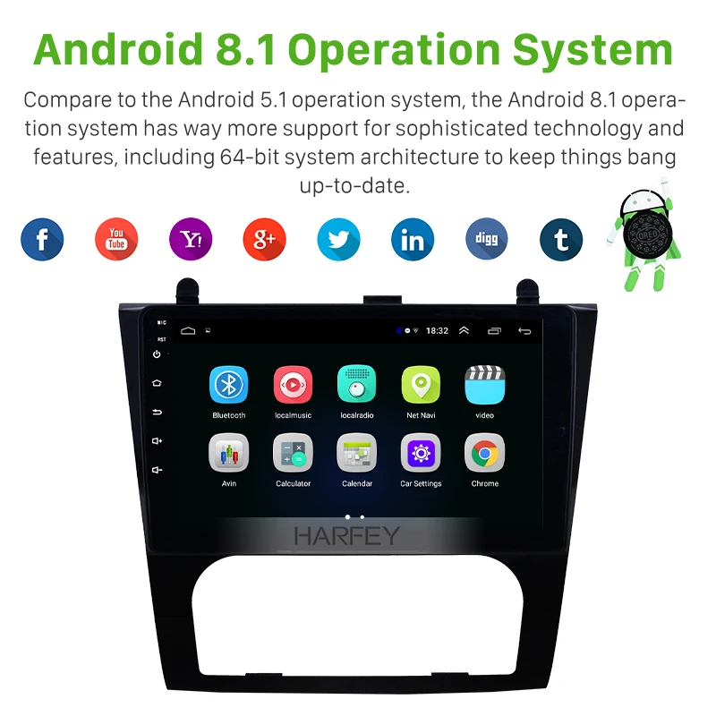 Harfey 2Din GPS Автомобильный мультимедийный плеер Android 9 1 для Nissan Teana ALTIMA Auto A/C 2008 2009 2010