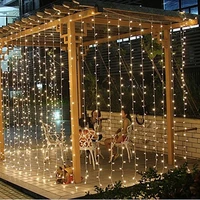 3x3 connectable curtain icicle lights string with 300 led net lights for tree outdoor lighting holiday wedding gazebo decoration