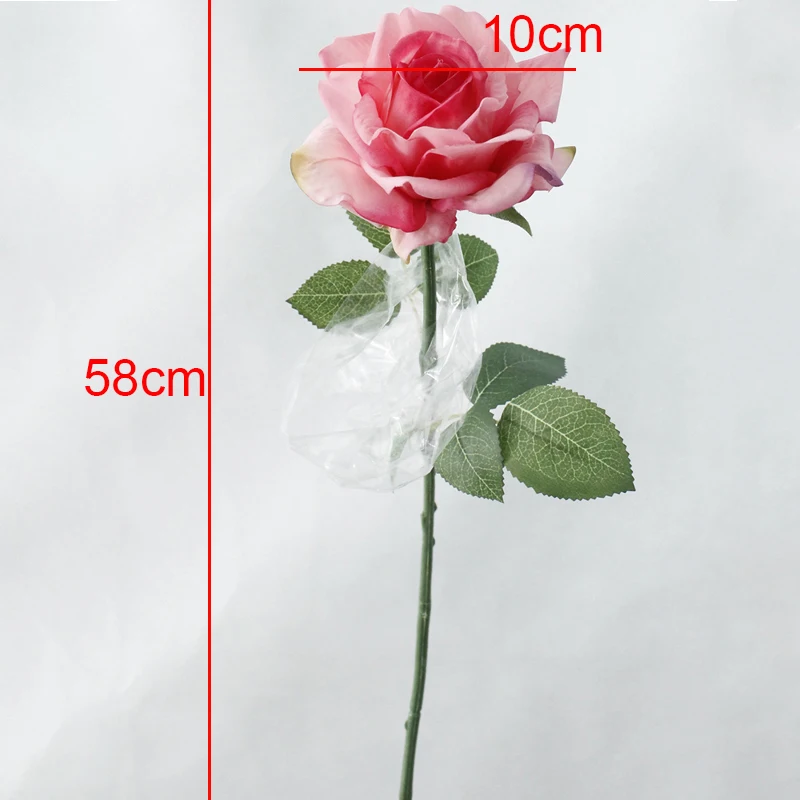 Реальное прикосновение Большой розы Искусственные цветы ветви для свадебного