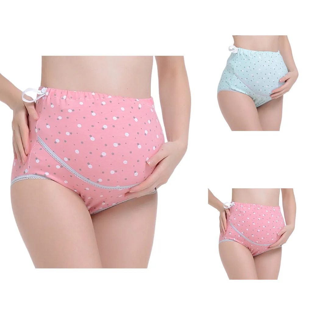 

LONSANT Pregnancy Panties Dot Seamless High-waist Women Panties Maternity Soft Care Abdomen Underwear lady cotton Underpants New