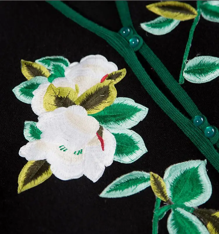Тренчкот женский осенне-зимний верхняя одежда из шерсти и кашемира с цветочной