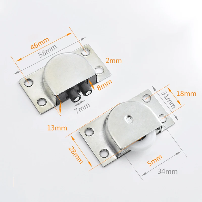 

Stainless Steel Sliding Door Wheel Cupboard Pulley Hanging Wardrobe Furniture For Home Hotel Door Accessories
