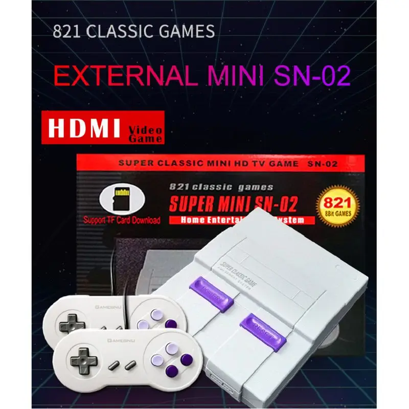 Игровая консоль с 821 встроенными классическими играми NES TF-картой ТВ-выходом 1