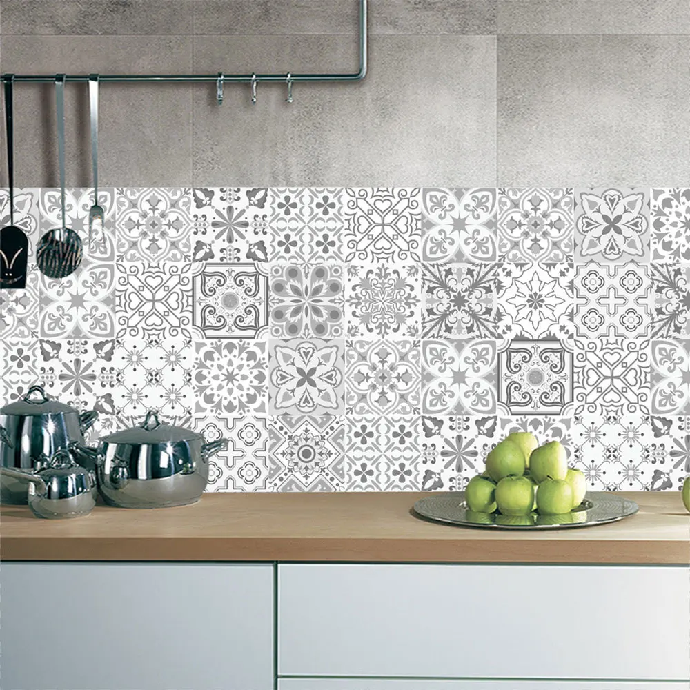 Ceramic Tile 3D Printing Film PVC Floor Contact Paper Covering DIY Self-adhensive Waterproof Wall Sticker | Дом и сад