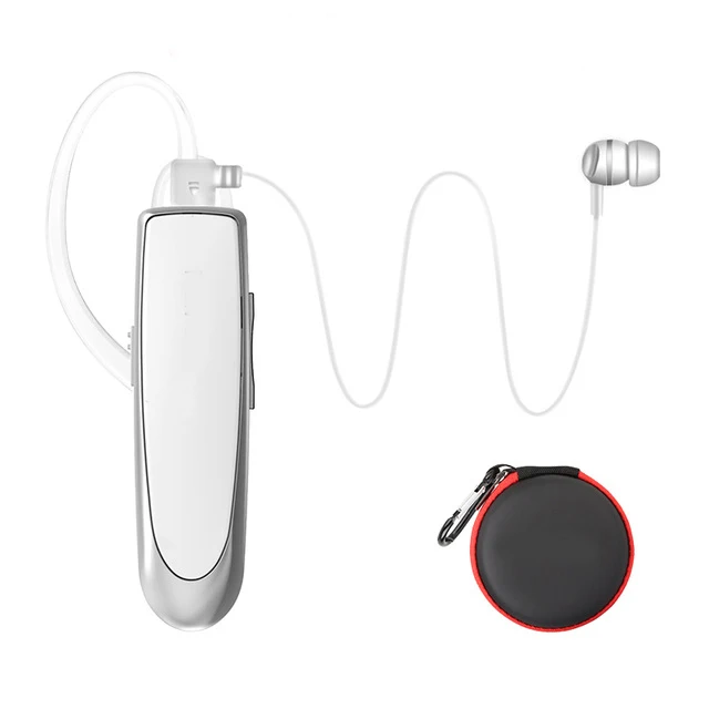Silver-bag Мини Бизнес Bluetooth наушники с Ушные крючки Беспроводной гарнитура с микрофоном громкой связи спортивные наушники стерео Bluetooth Car Kit - Цвет: Silver-bag