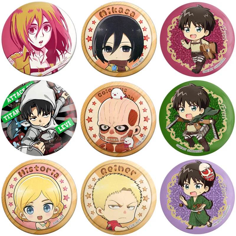58 мм мультфильм аниме атака на Титанов значок женский мужской жесть брошь
