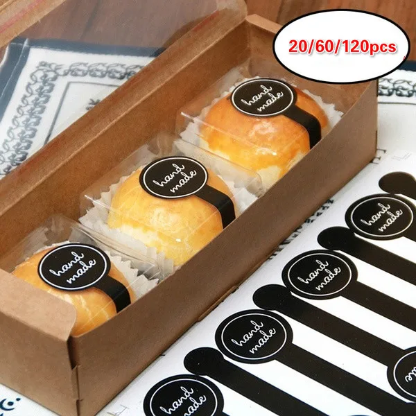 

60 шт. ручной работы уплотнение клей Стикеры для коробки с жестяными банками сумки DIY ручной работы для подарок для выпекания хлебобулочных и...