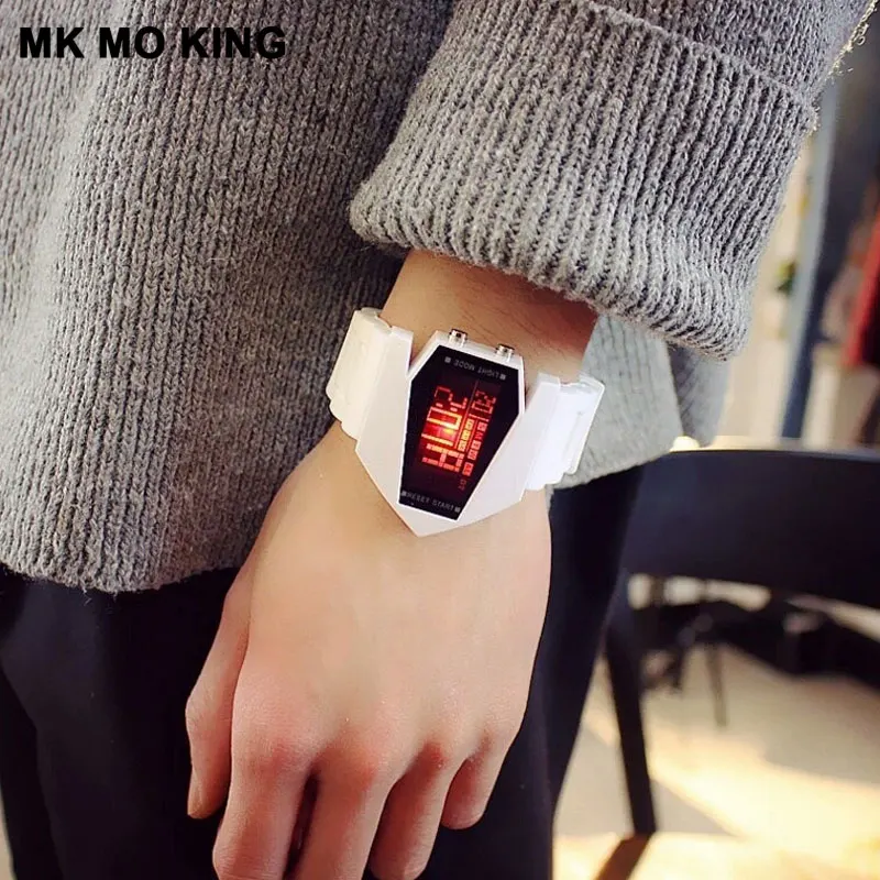 Часы для пар с ЖК дисплеем многофункциональные Модные мужские спортивные часы
