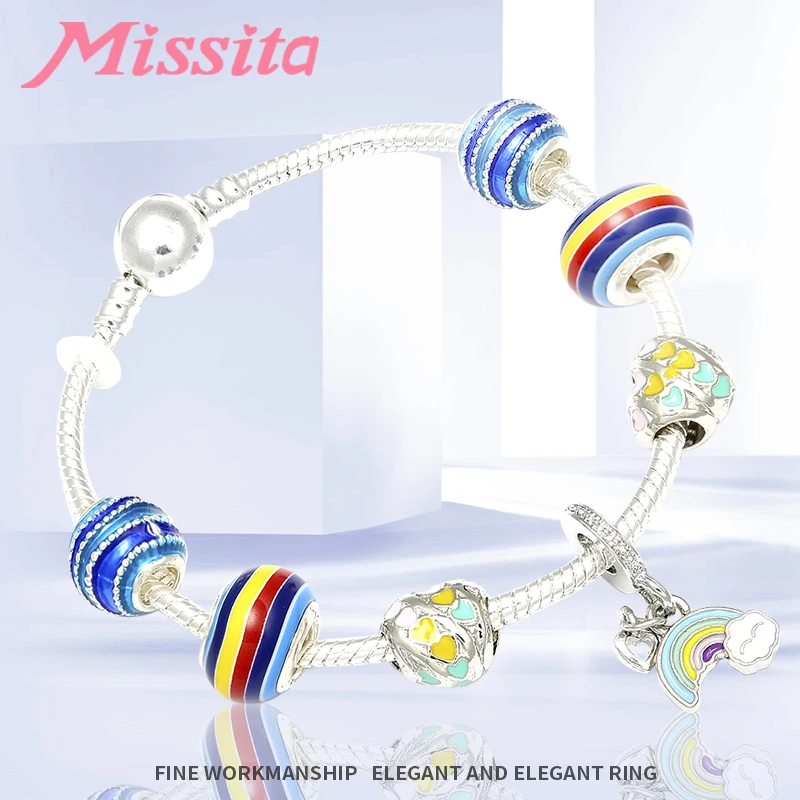 MISSITA Фэнтези Радуга серии браслет красочные цвета радуги бусины браслеты для