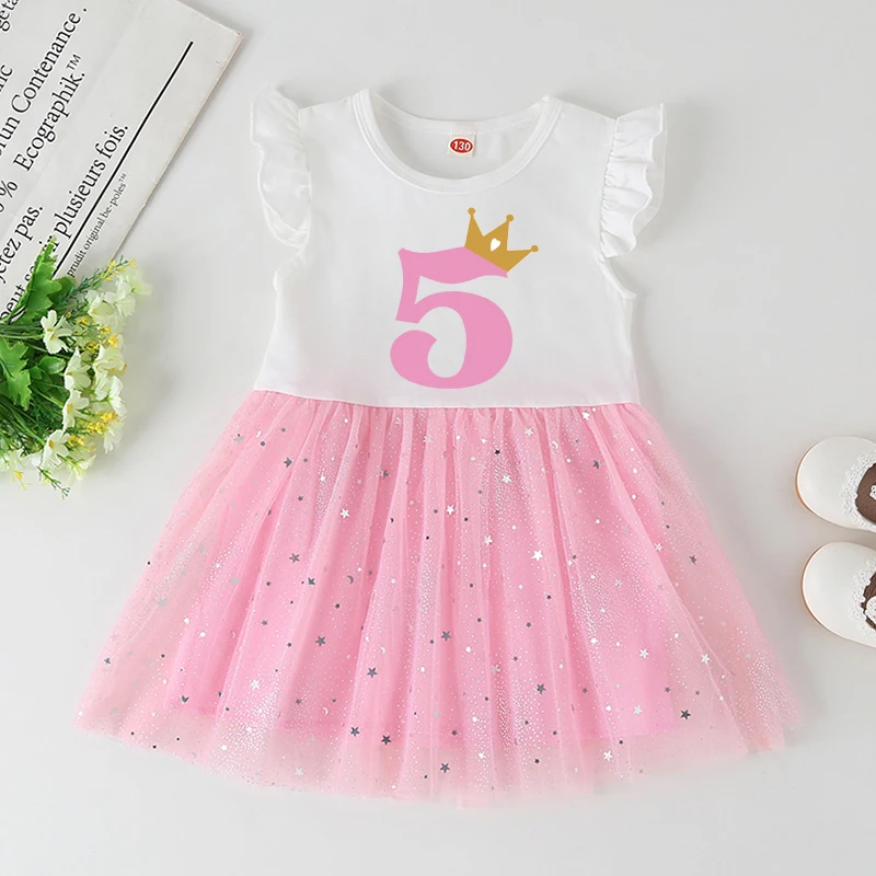 Vestido de cumplea&ntilde;os para ni&ntilde;a de 1 a 6 a&ntilde;os, bonito vestido de princesa para beb&eacute;, ropa infantil, 2021-3