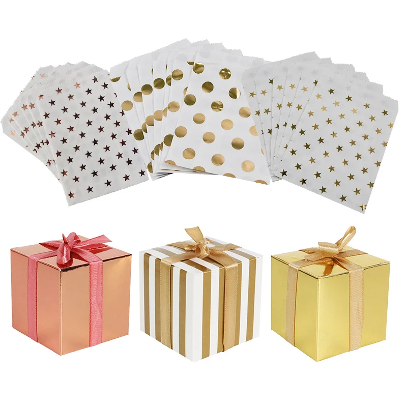 MEIDDING Подарочная сумка в Золотой горошек полоску со звездами для детей дня