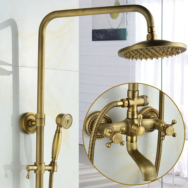 Настенный смеситель для душа в ванной комнате с биде античный резной из твердой