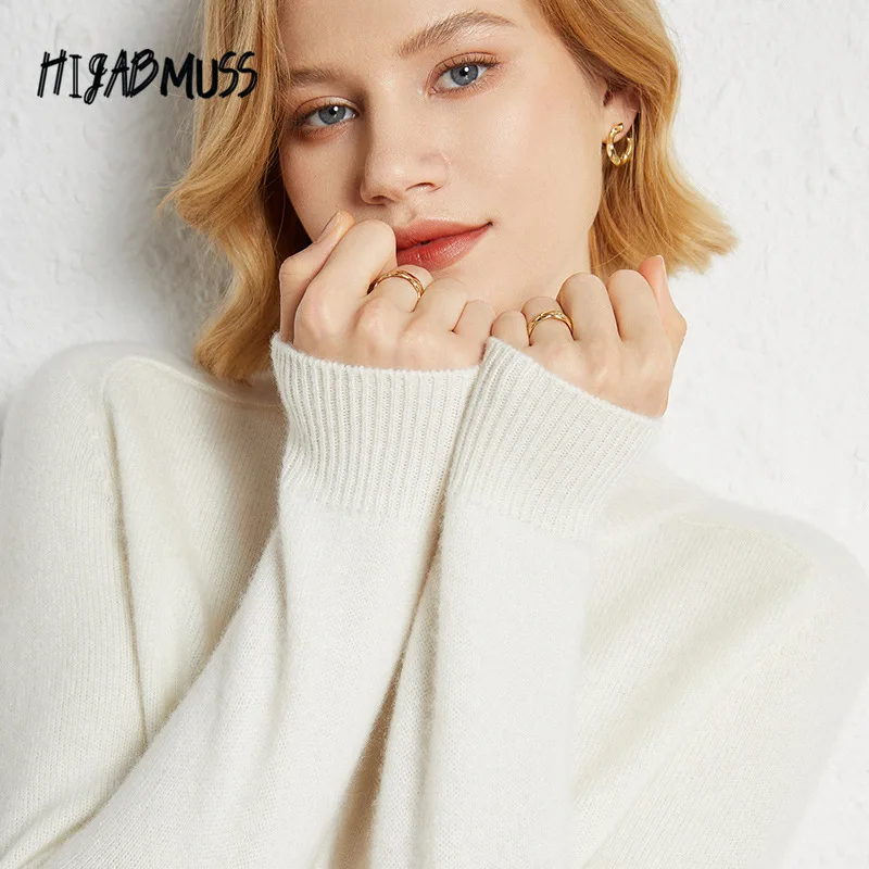 

Autumn And Winter New Style 2021 Women's Casual Slim-fit Solid Color Half High Neck Knitted Pullover Fashion Women Sweater