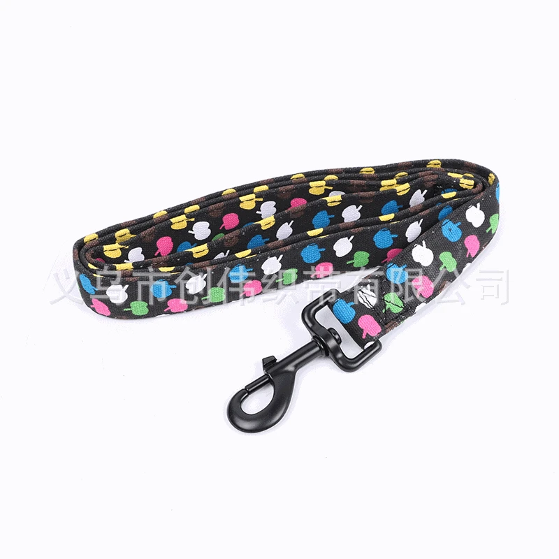 

Long term sales of 2.5 * 120cm canvas printing pet traction rope medium and large dog rope color contrast pet
