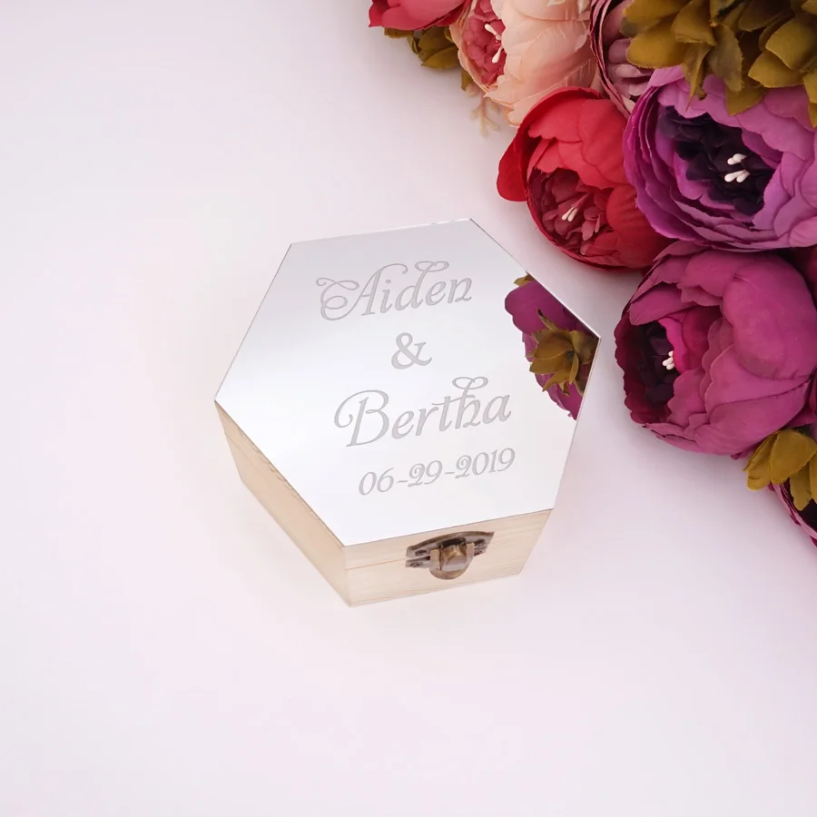 Персонализированная Свадебная коробка для конфет акриловые зеркальные сувениры